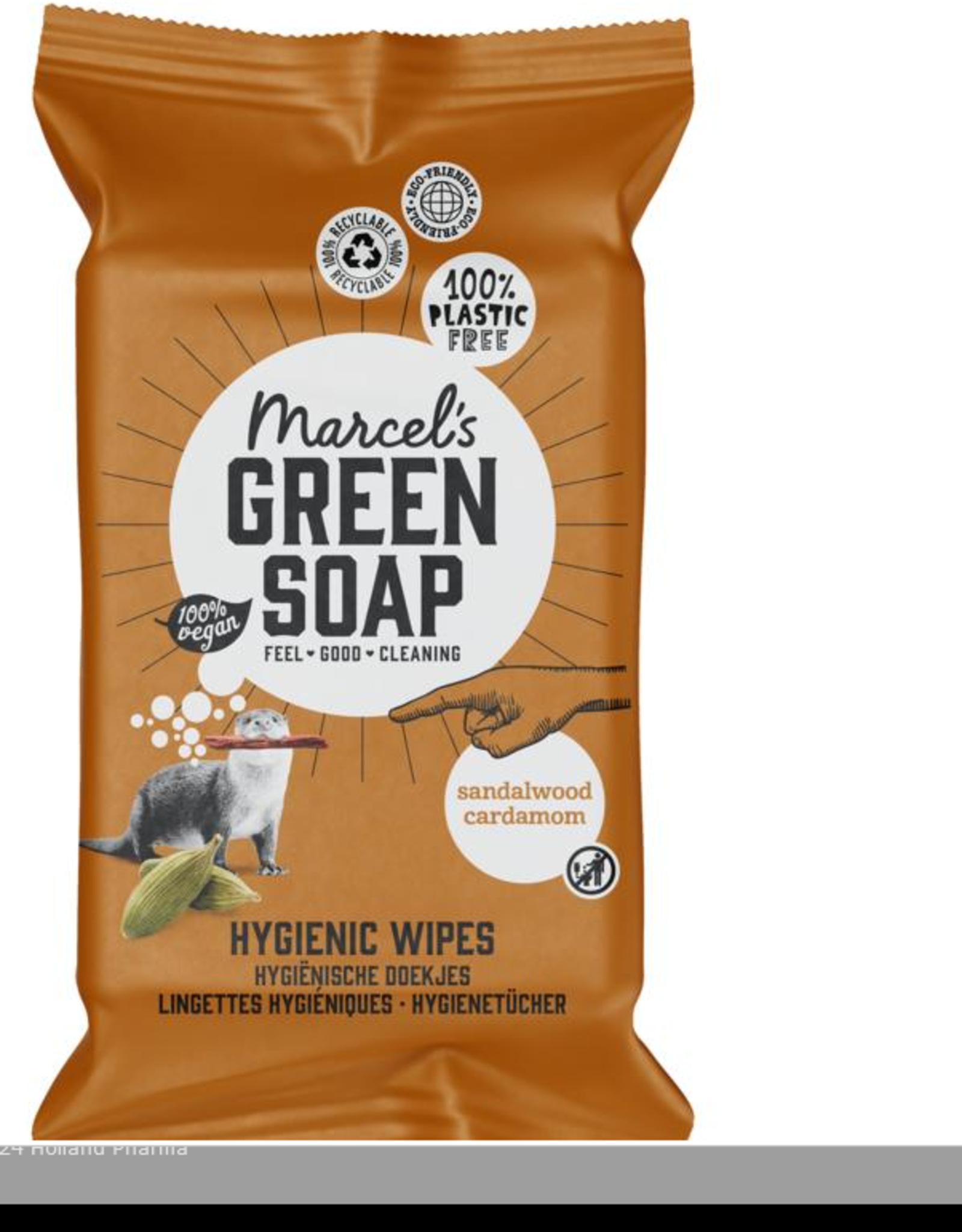 Marcel's Green Soap Cleansing wipessandelhout & kardemom 60 stuks per pakje