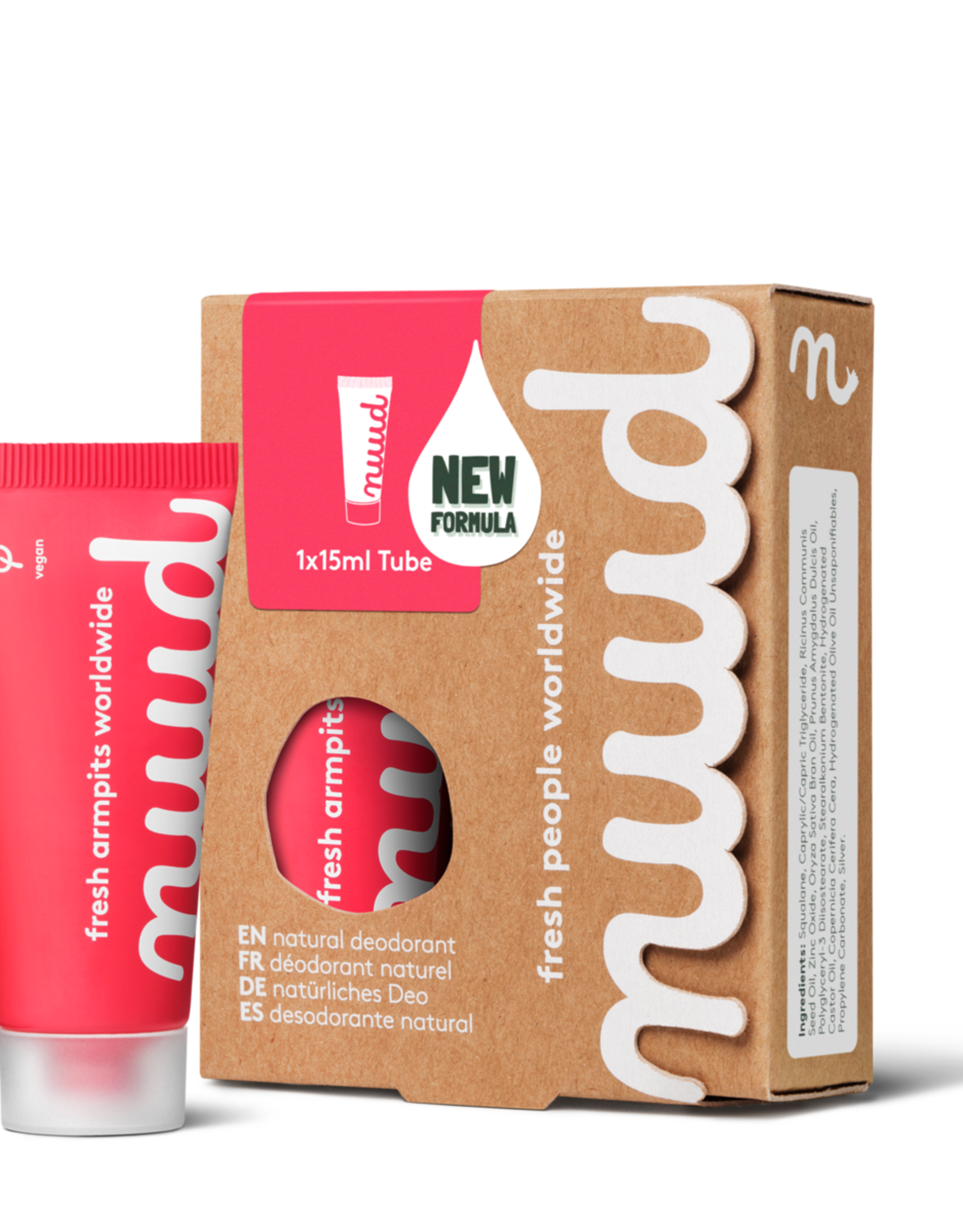 Nuud Nuud Veganistische deodorant - Startpakket Rood (nieuwe formule) - 1x15ml