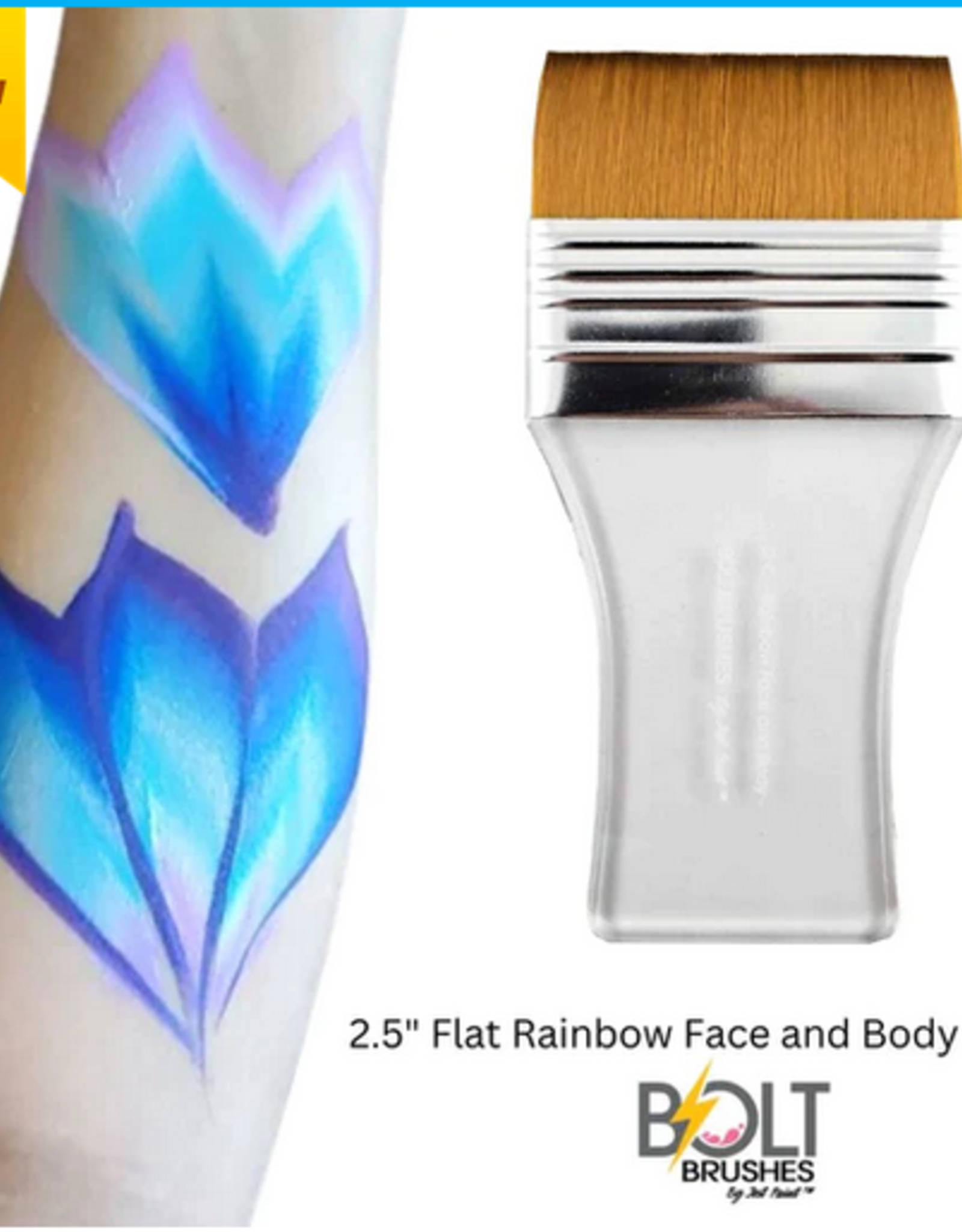 Fusion Bolt Diamond collection Rainbow Face and Body Brush (2.5 Inch Flat)