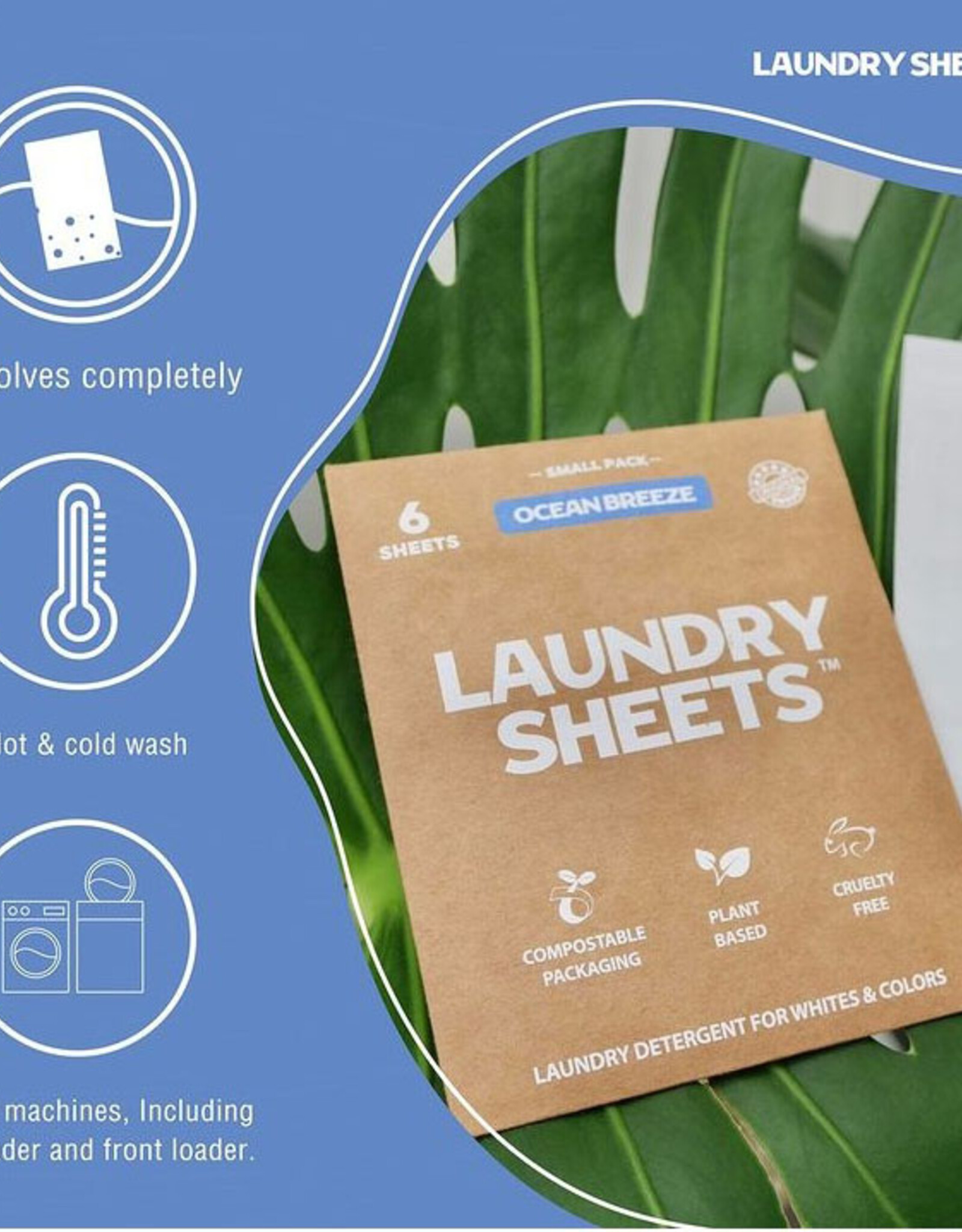 Laundry Sheets Laundry Sheets - Ocean breeze (6 Loads/Washes)