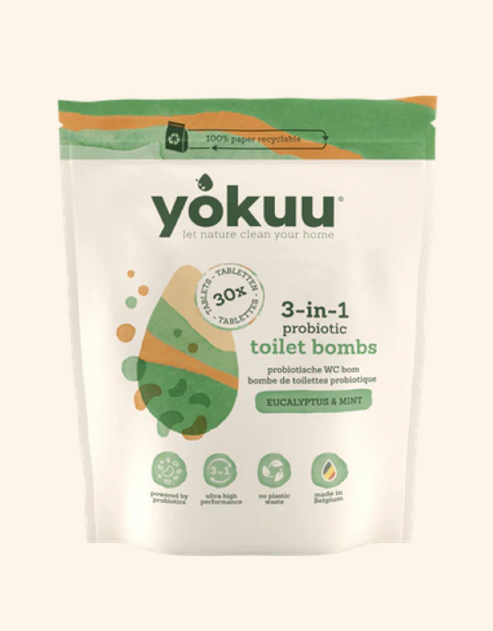 Yokuu Yokuu Toilet Bomb WC tabletten 3-in-1 - eucalyptus/munt - 30 stuks