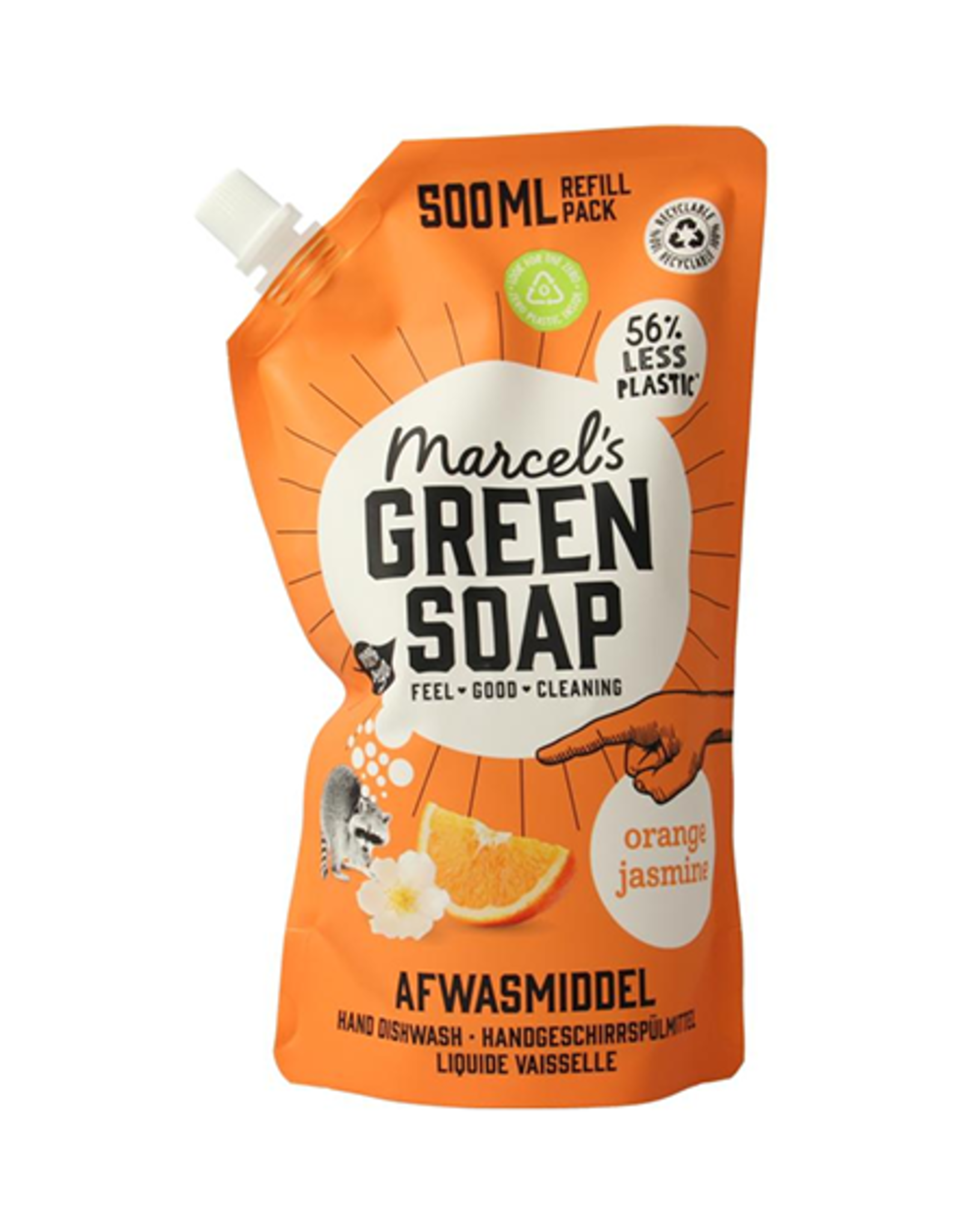 Marcel's Green Soap Afwasmiddel sinaasappel & Jasmijn navulling 500ml