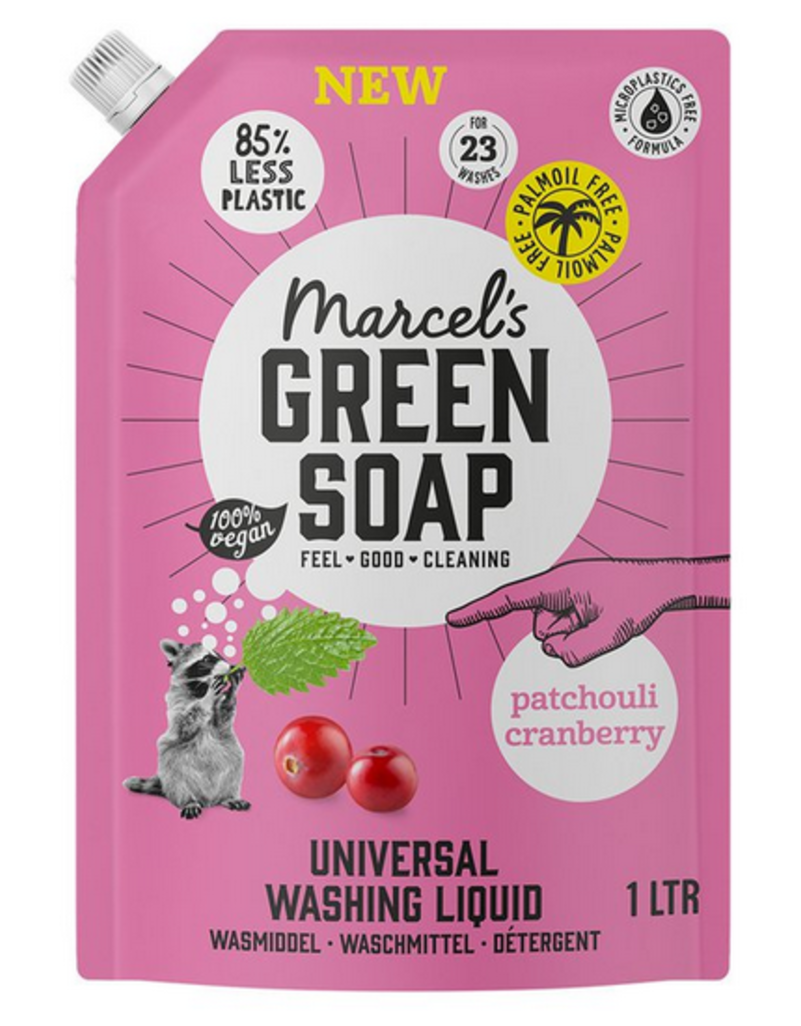 Marcel's Green Soap Universeel Wasmiddel Patchouli Cranberry Refill 1 liter