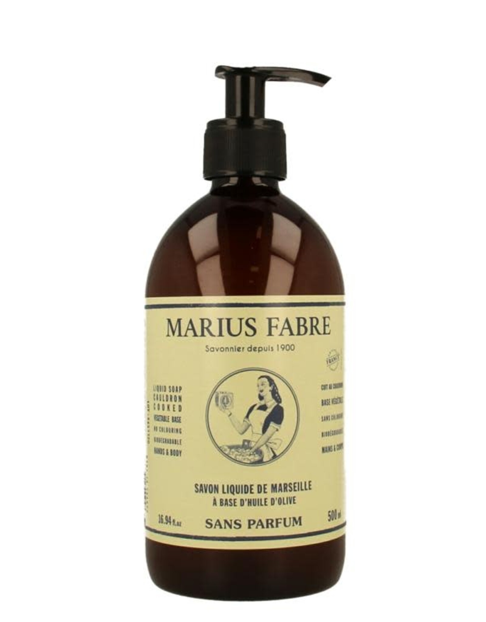 Marius Fabre Nature Marseille zeep zonder parfum met pomp 500ml