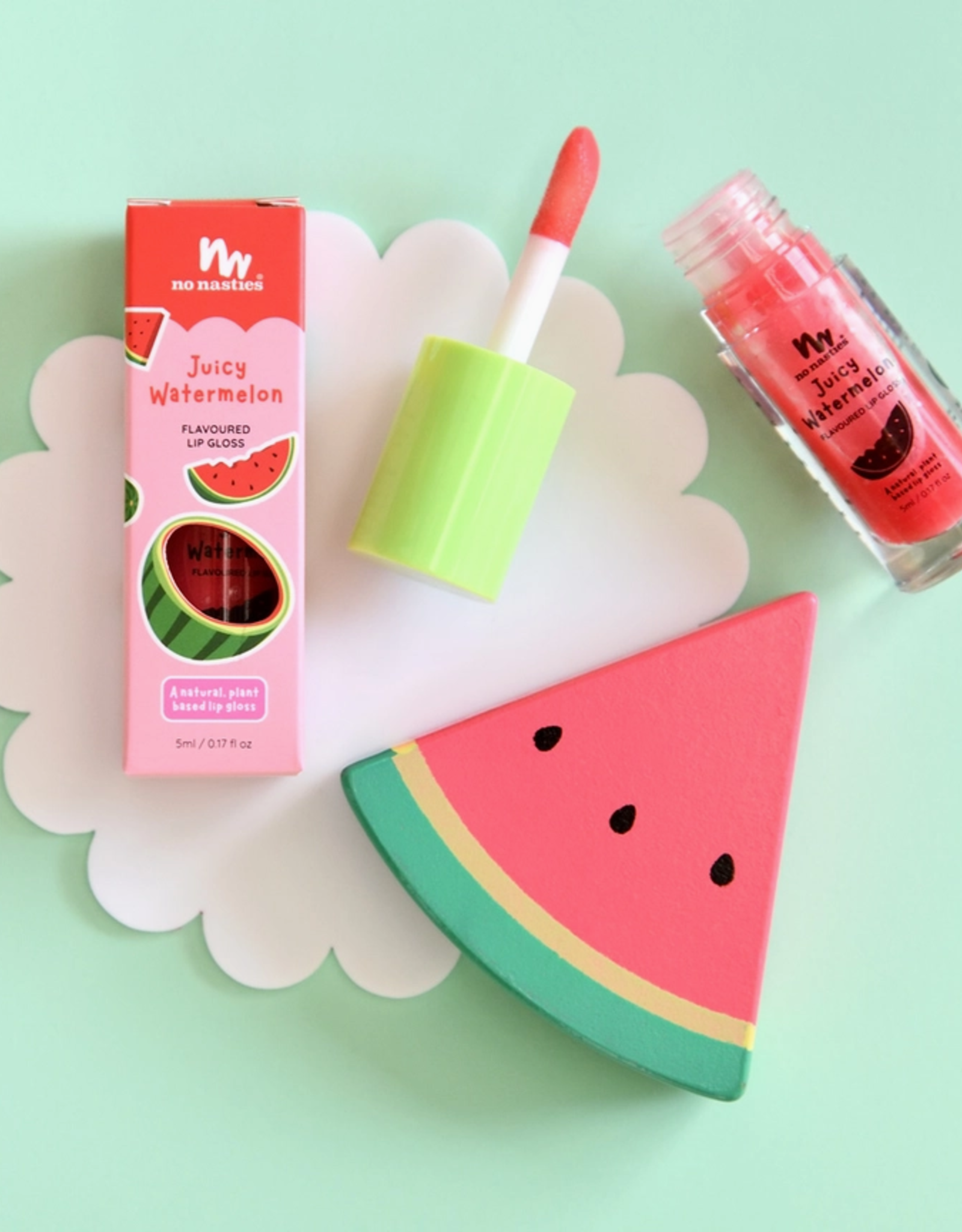 No nasties Natural Lipgloss Wands Voor Kinderen - Juicy watermelon