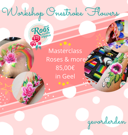 Roos met Witte Stippen Workshop 19 juni -  Onestroke Flowers