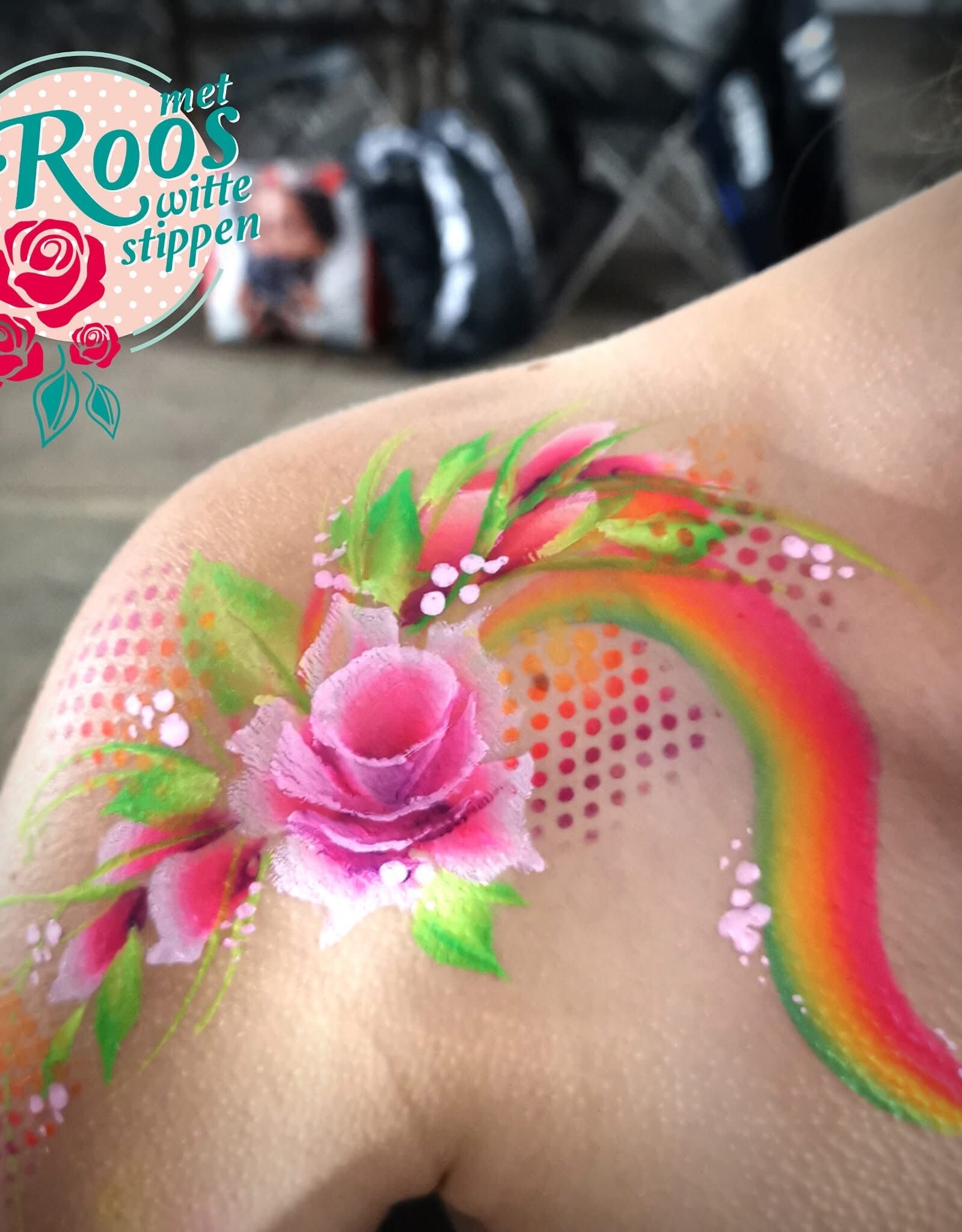 Roos met Witte Stippen Workshop 19 juni -  Onestroke Flowers