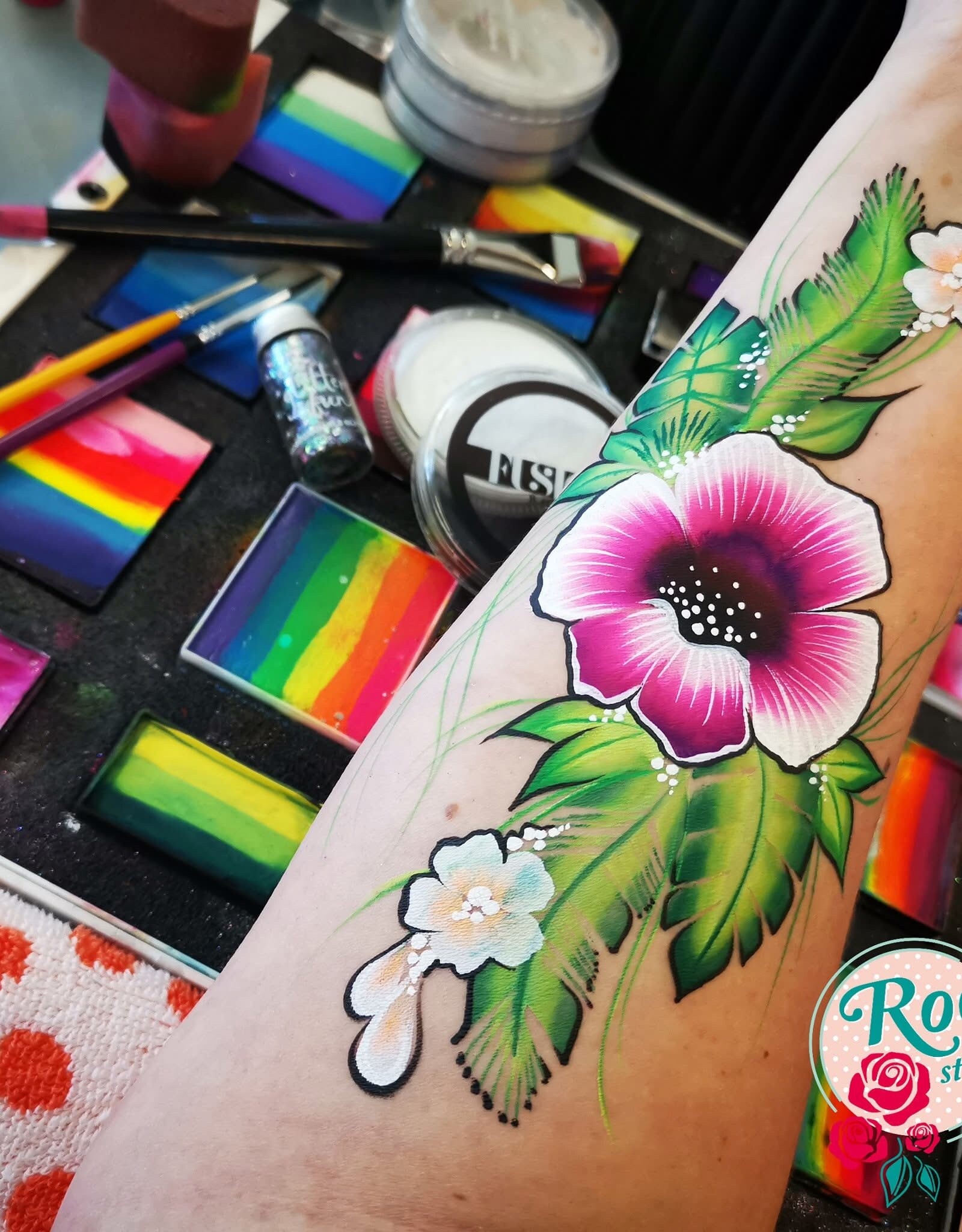 Roos met Witte Stippen Workshop 19 juni -  Onestroke Flowers