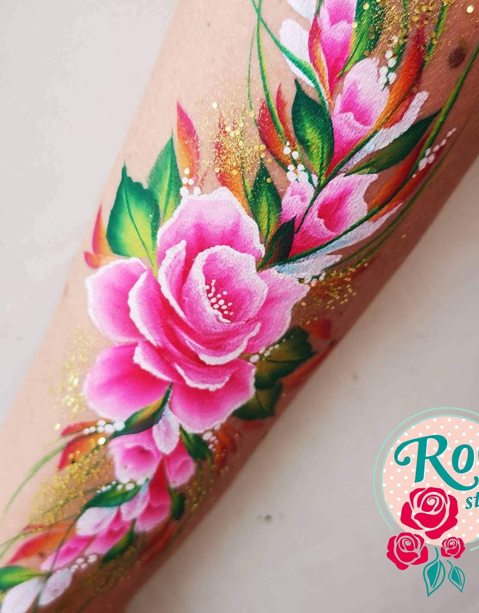 Roos met Witte Stippen Workshop 19 juni -  Onestroke Flowers