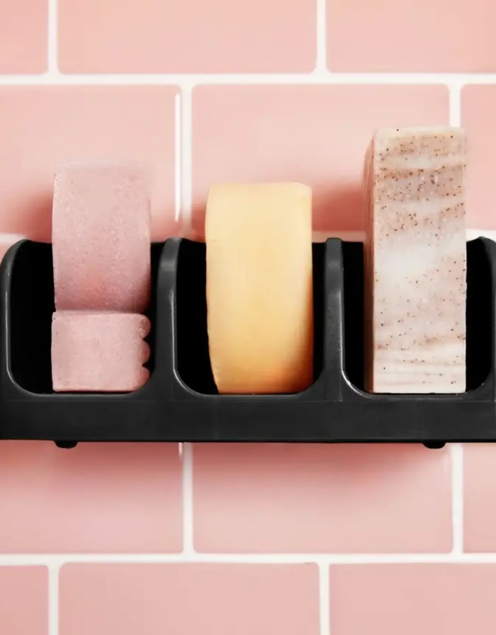 Kitsch Self-Draining zeepbakje - Zwart - voor 3 zepen