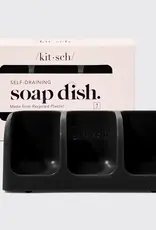 Kitsch Self-Draining zeepbakje - Zwart - voor 3 zepen