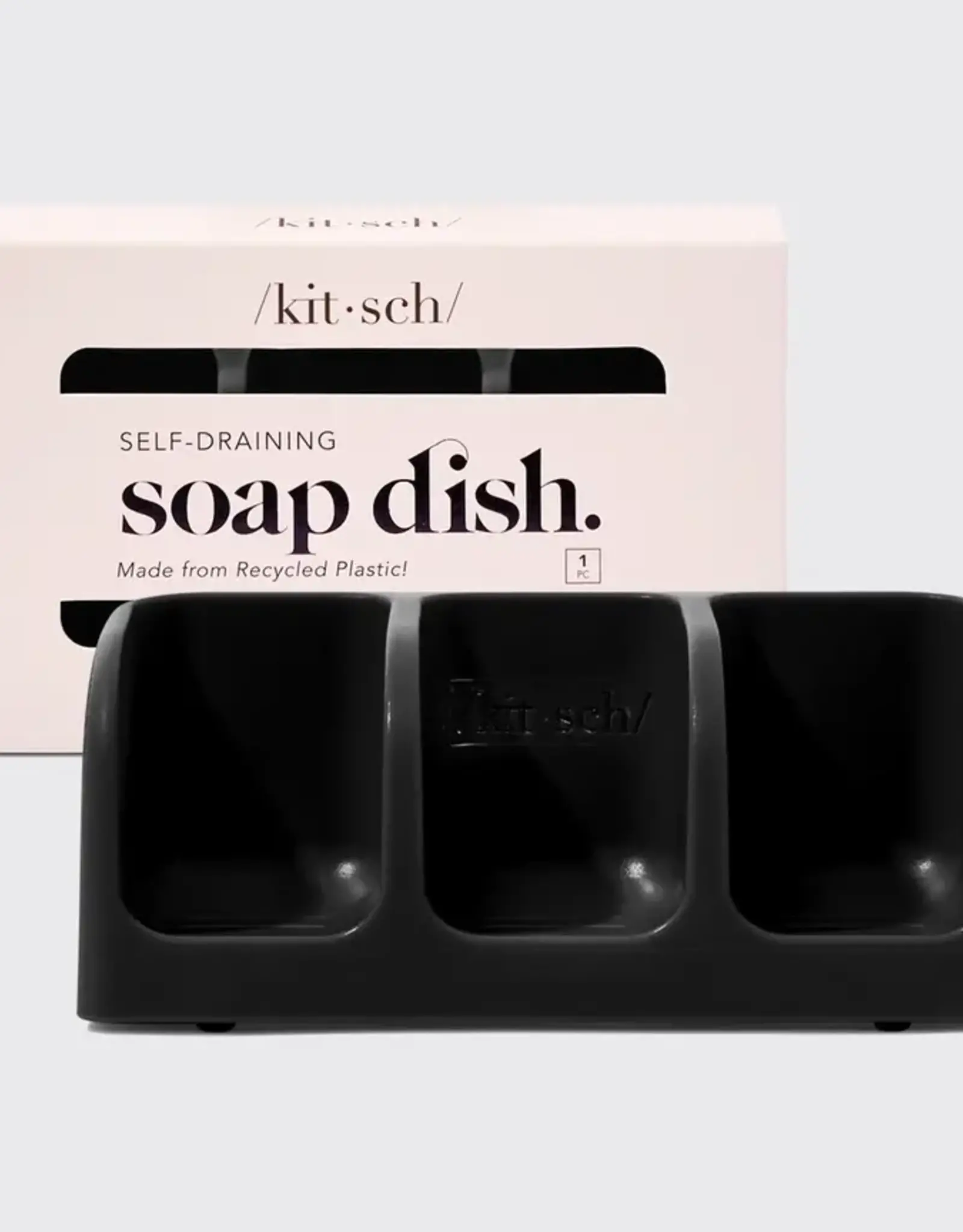 Kitsch Self-Draining zeepbakje - Zwart - voor 3 zepen