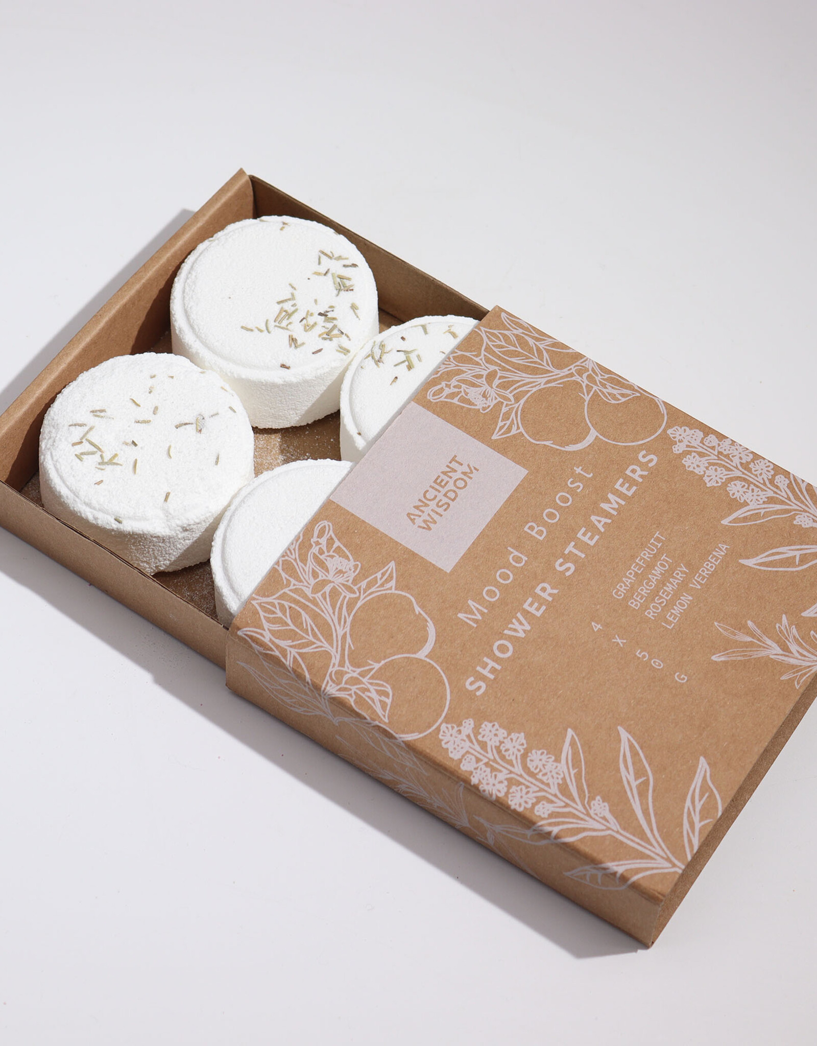 Ancient Wisdom Zen Douche Stomers - Therapie Wellness Kwartet - Stemming Boost (Wit) 4x 50g