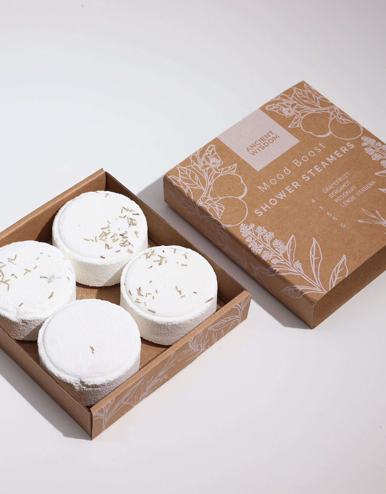 Ancient Wisdom Zen Douche Stomers - Therapie Wellness Kwartet - Stemming Boost (Wit) 4x 50g