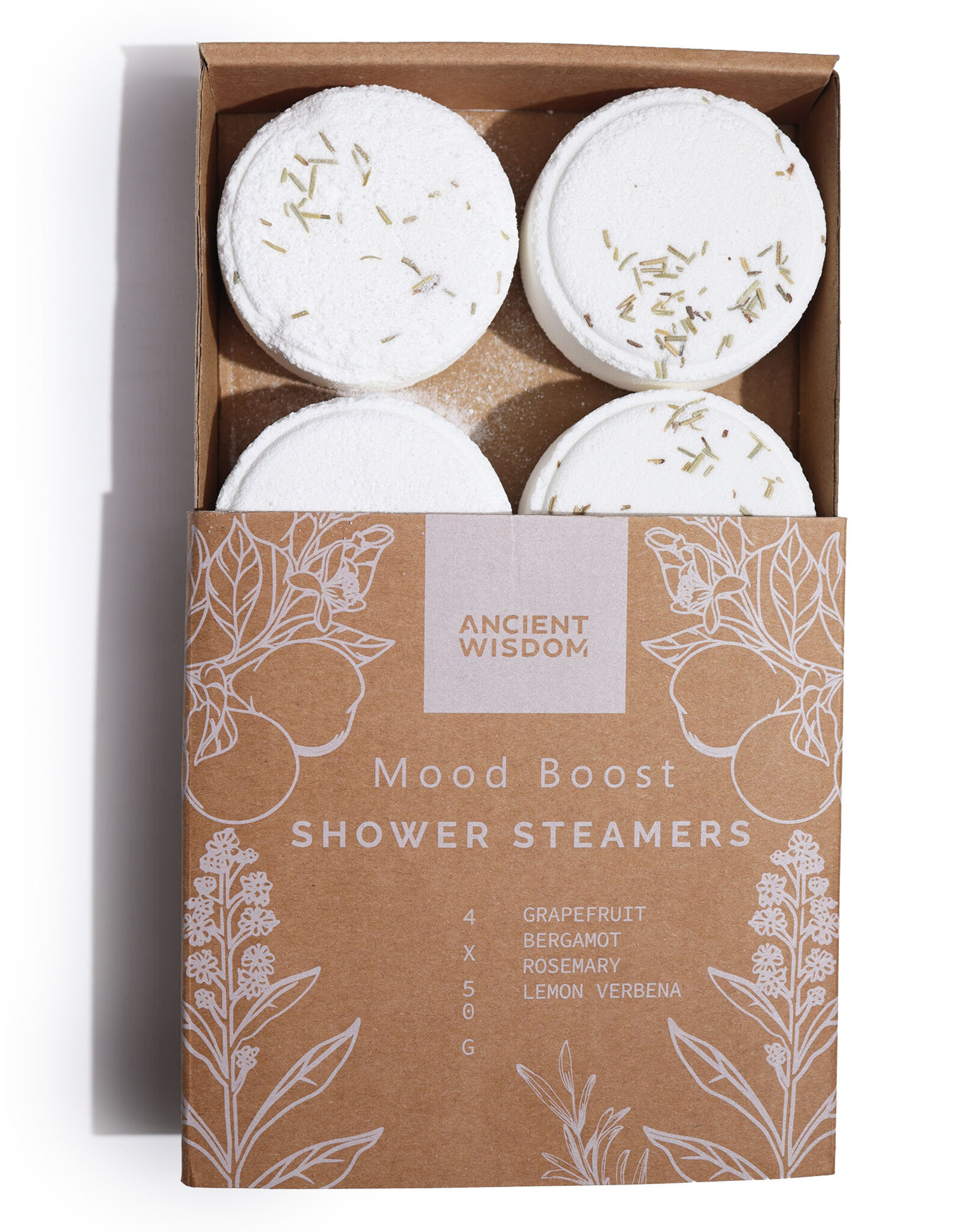 Ancient Wisdom Zen Douche Stomers - Therapie Wellness Kwartet - Stemming Boost (Wit) 4x 50g