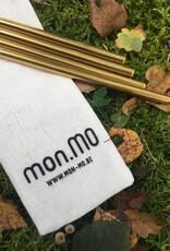 mon.MO Reusable Smoothie Straws - GOLD - 8mm - 4 stuks + brush