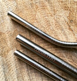 mon.MO Reusable Bent Straws - RVS - 6mm - 4 stuks + brush