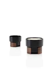 Tonfisk WARM cappuccino cup - 16 cl (Set of 2) - zwart/walnootfineer