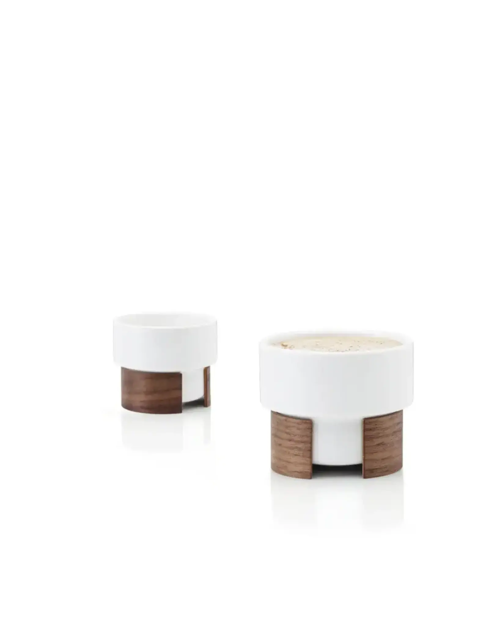 Tonfisk WARM cappuccino cup - 16 cl (Set of 2) - wit/walnootfineer