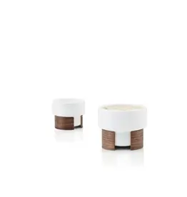 Tonfisk WARM cappuccino cup - 16 cl (Set of 2) - wit/walnootfineer
