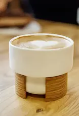Tonfisk WARM cappuccino cup - 16 cl (Set of 2) - wit/walnootfineer