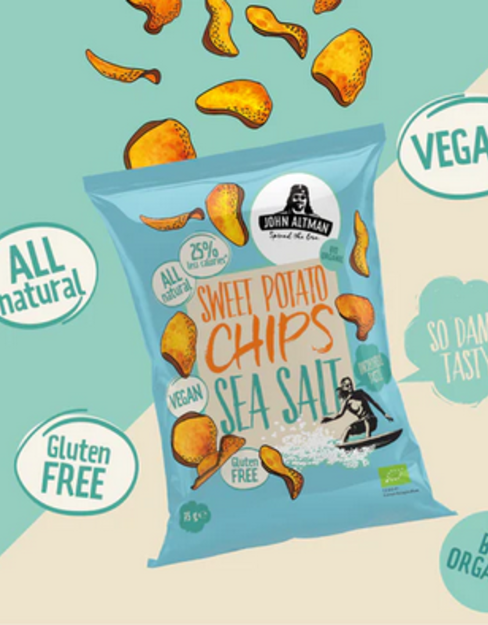 John Altman Zoete aardappel chips met zeezout - 90g