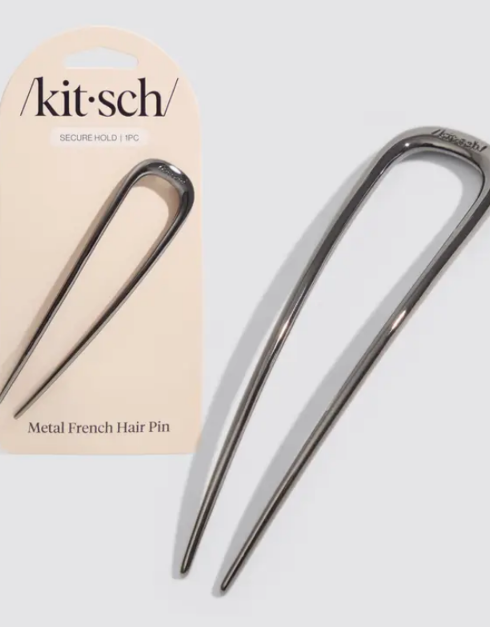 Kitsch Hematite metalen Franse Haar Pin van Kitsch - 1 stuk