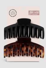 Kitsch Recycled Plastic Oversized Matte Claw Clips 2pc Set