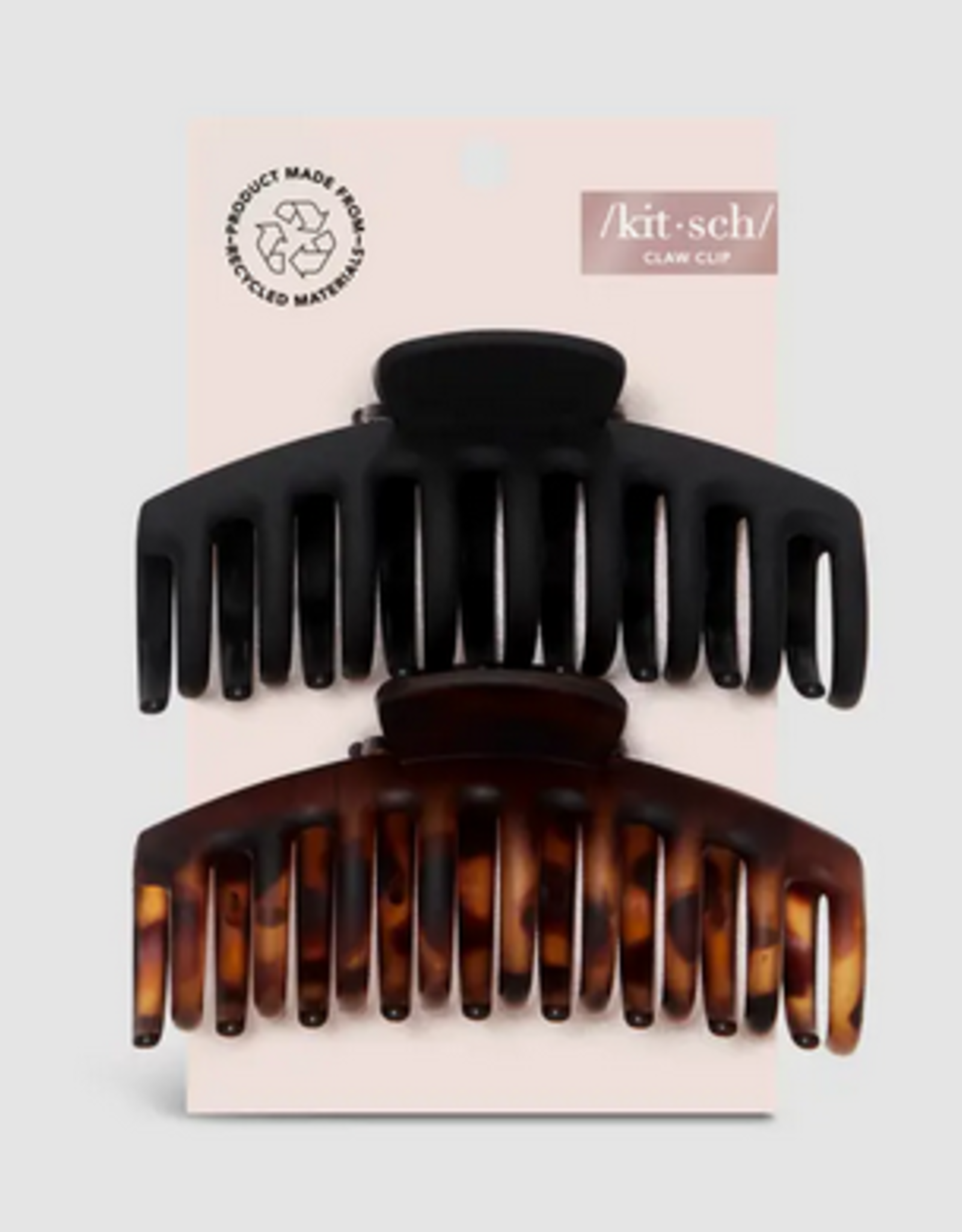 Kitsch Recycled Plastic Oversized Matte Claw Clips 2pc Set