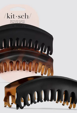 Kitsch Recycled Plastic Large Dome Claw Clips 2pc - Black & Tort