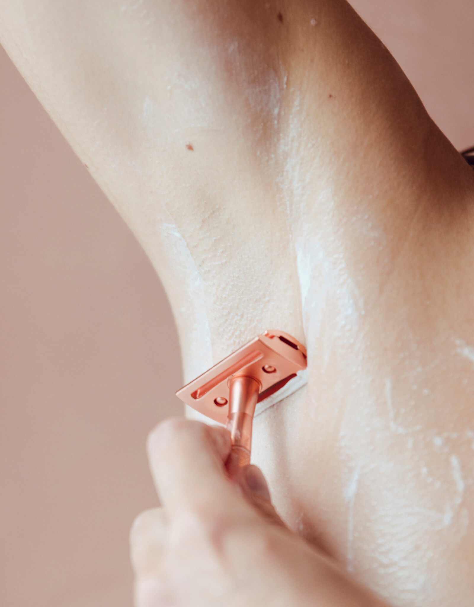 Wondr Safety razor (scheermes) + Houder + Mesjes - Rose Gold