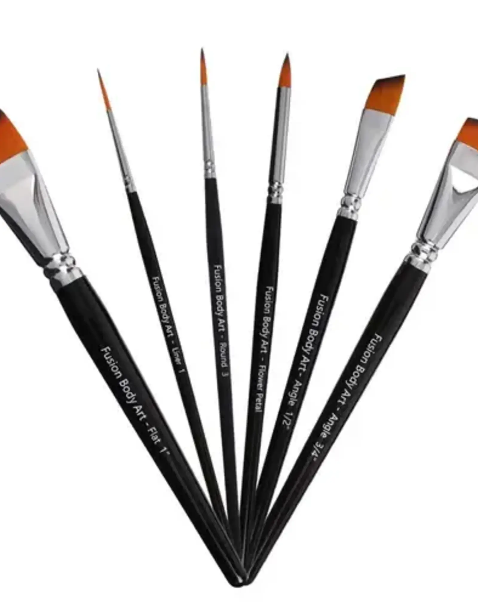 Fusion Fusion Body Art | Professional Face Paint Brush - SET OF 6
