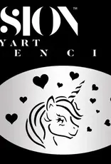Fusion Unicorn In Love Face Paint Stencil - FS04