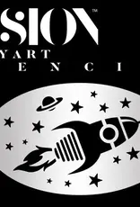 Fusion Blast Off Spaceship & Stars Face Paint Stencil - FS10