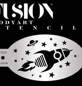 Fusion Blast Off Spaceship & Stars Face Paint Stencil - FS10