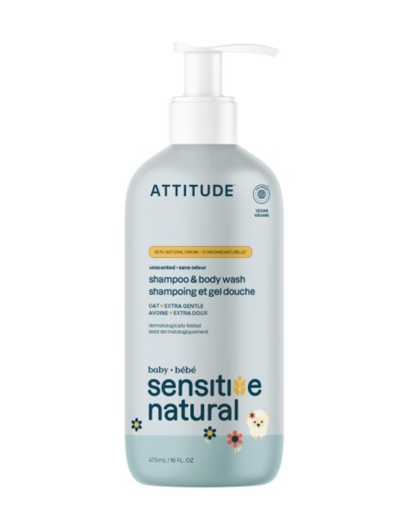 Attitude ATTITUDE Sensitive Skin Baby Care, 2 in1 Haar & Body wash,  Havermout 473 ml