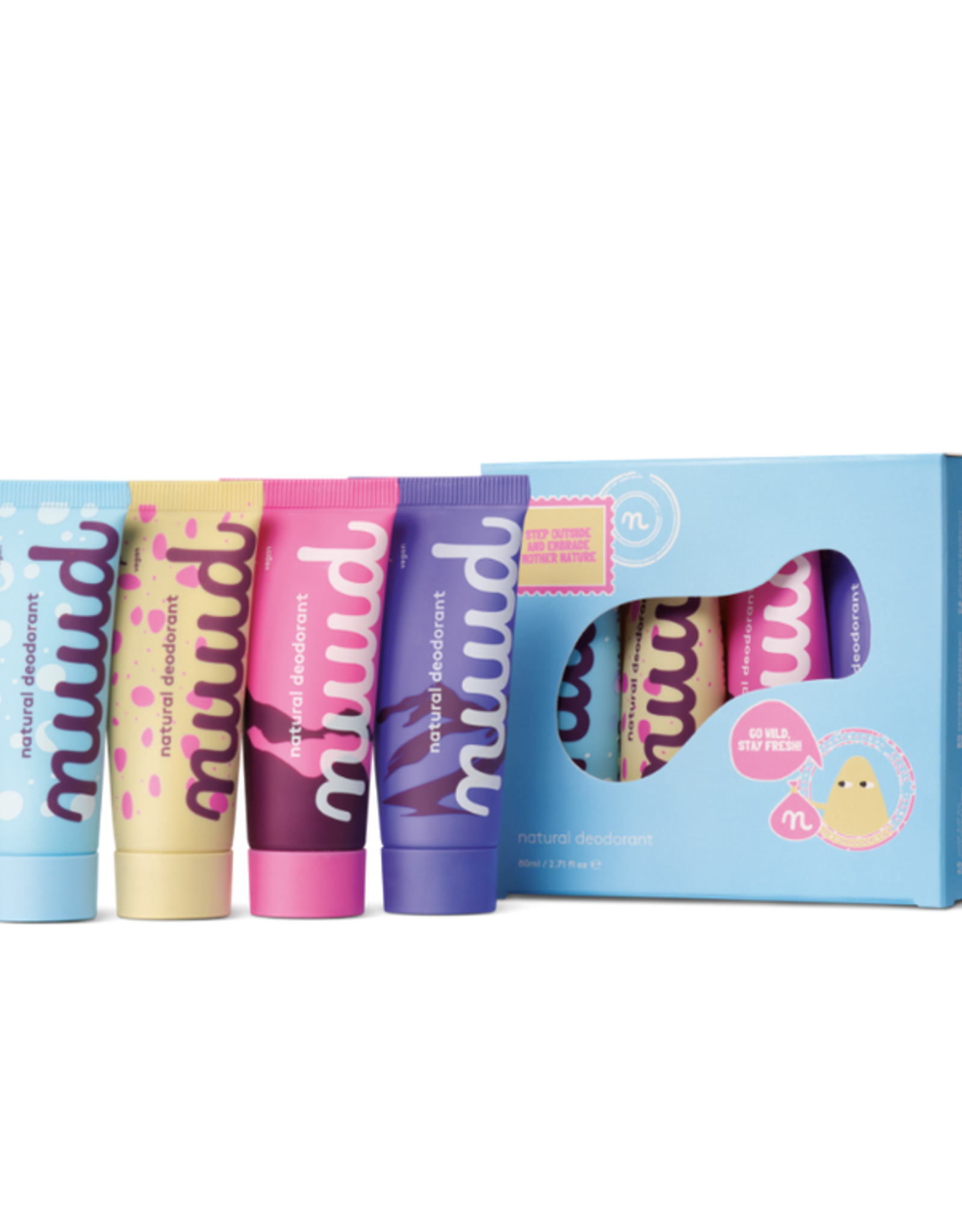 Nuud Family Adventure Pack - Limited Edition, Vegan Deodorant - 4 x 20ml
