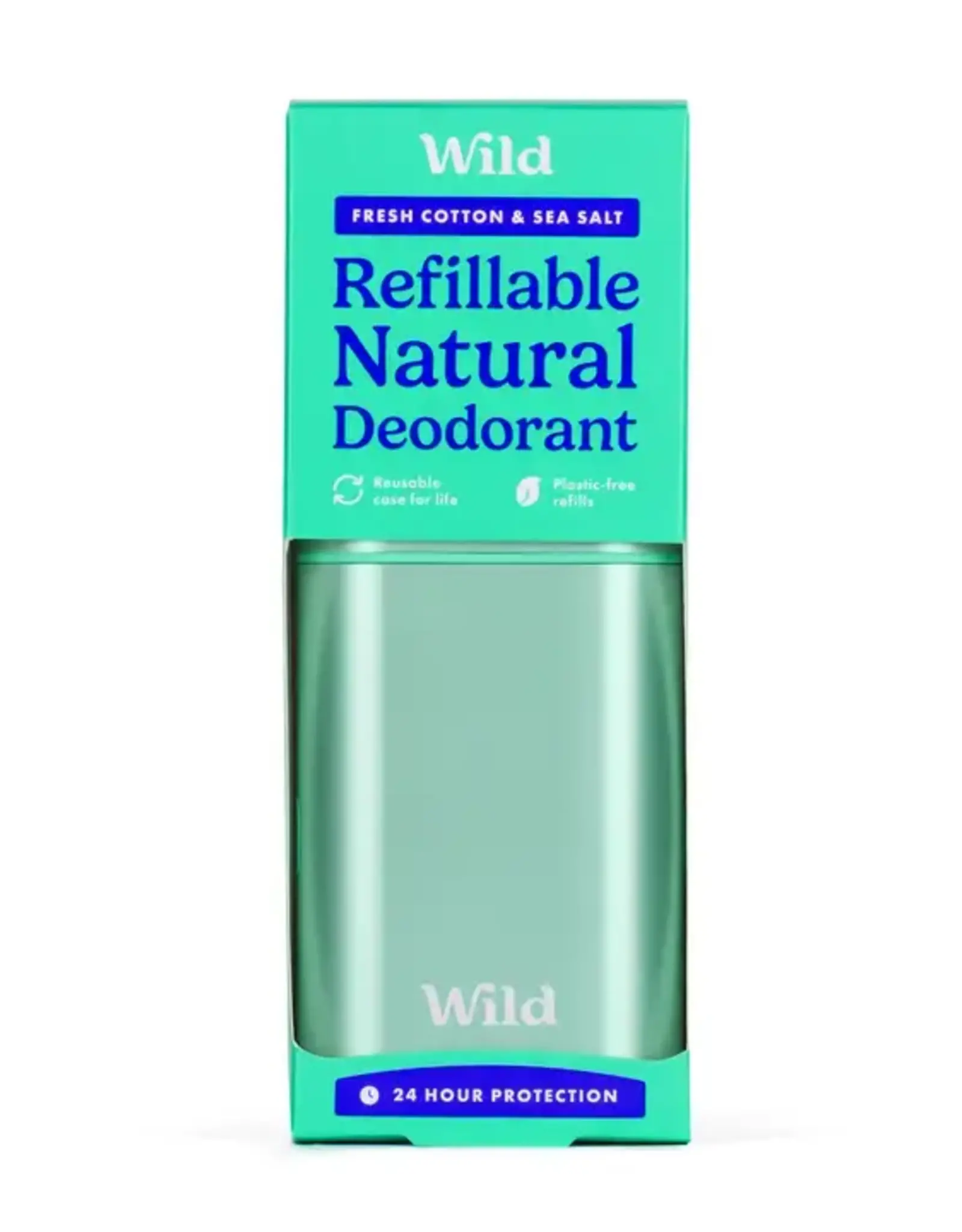 Wild Natural deodorant aqua case & fresh cotton seasalt 40g