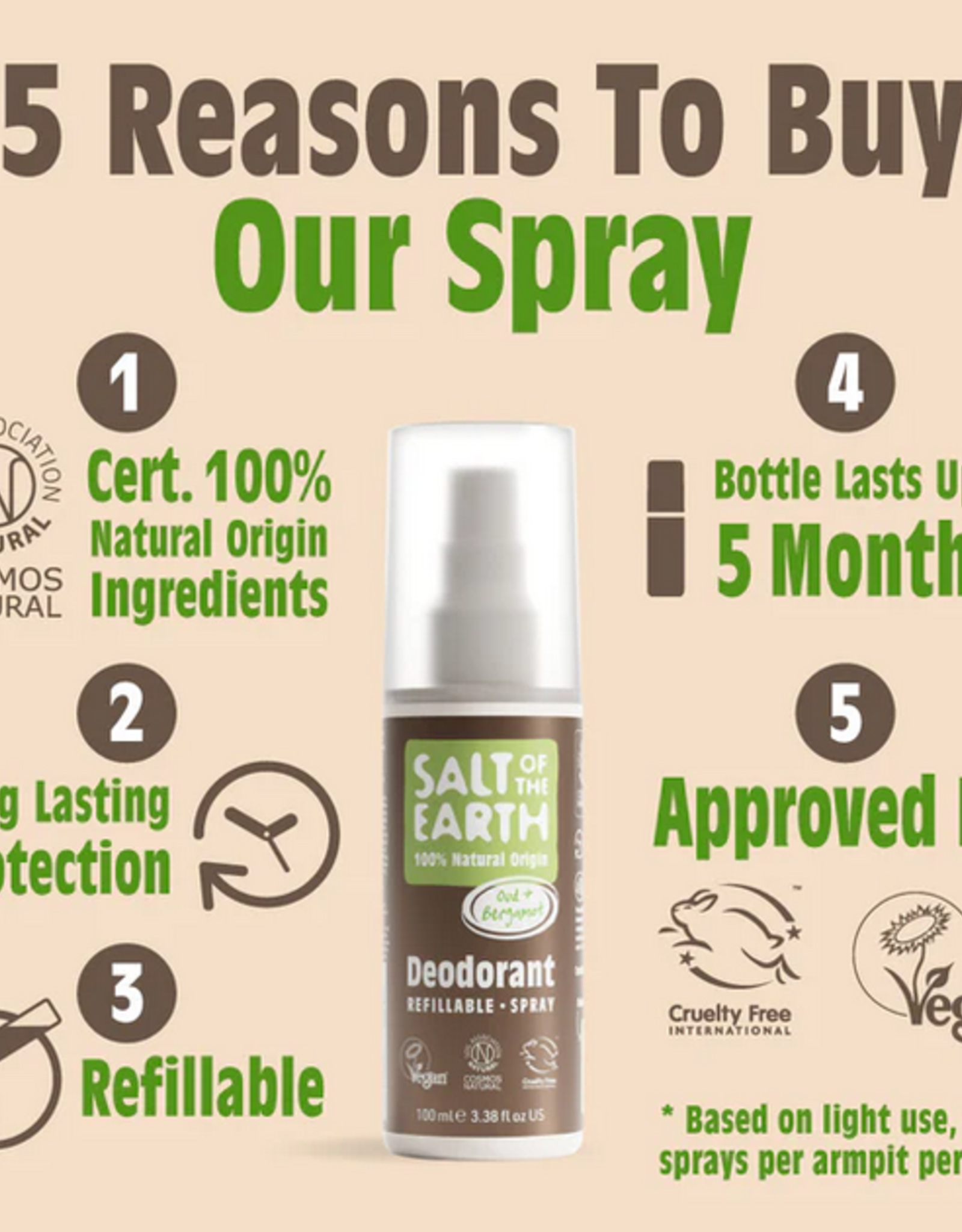 Salt of the Earth Oud & Bergamot Natural Deodorant Spray 100 ml