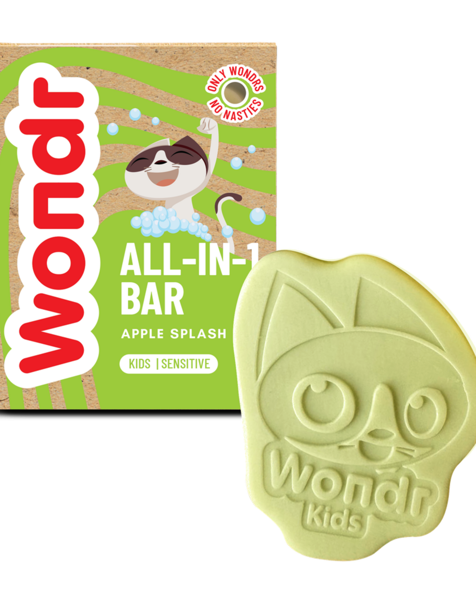 Wondr WONDR Kids bar - All in One - apple splash - 55g