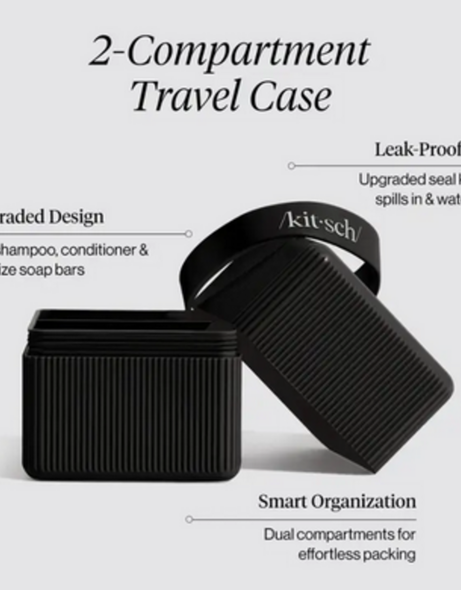 Kitsch 2-Compartment Travel Case - Black