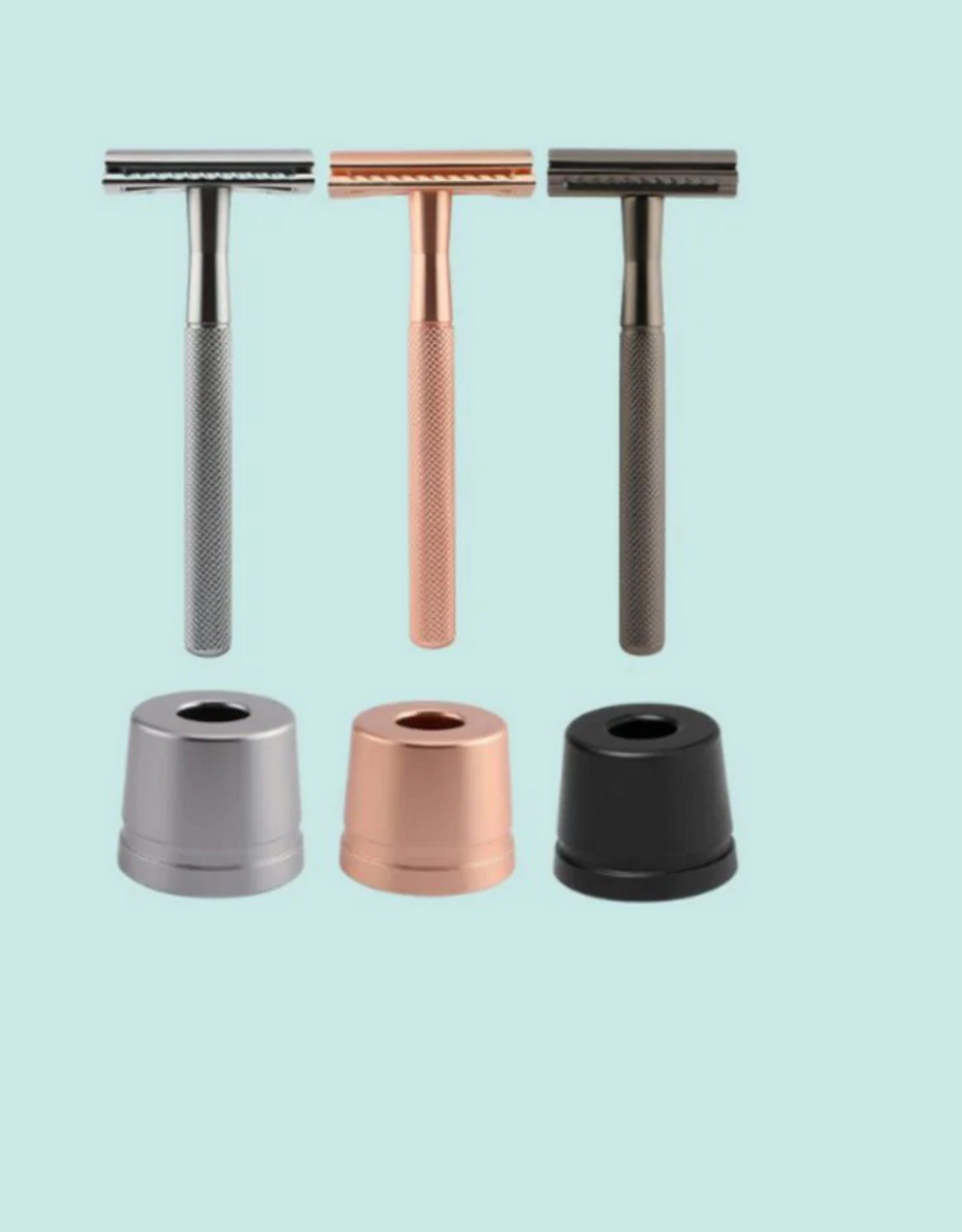 Wondr Safety razor (scheermes) + Houder + Mesjes - black