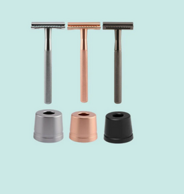 Wondr Safety razor (scheermes) + Houder + Mesjes - black