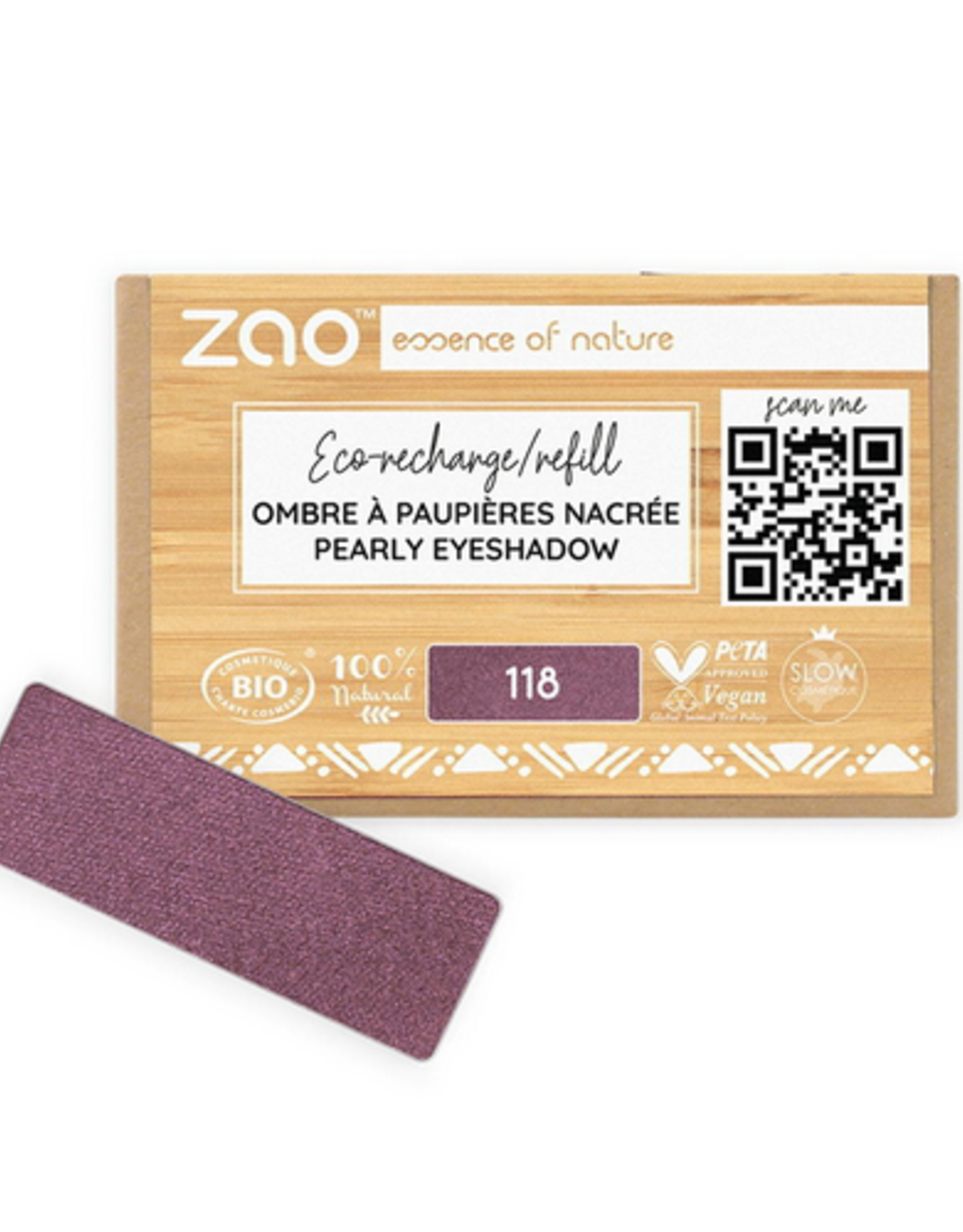 Zao ZAO Refill Pearly Eyeshadow 118 (Plum) 1.3g