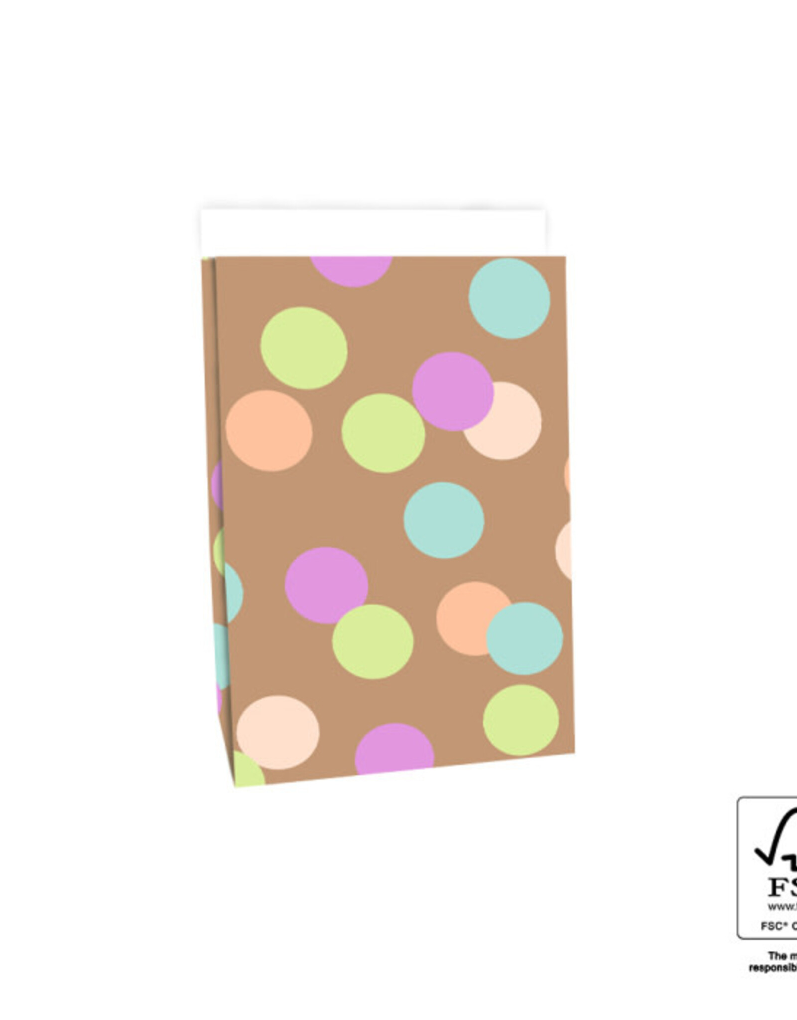 House of Products Blokbodemzak - Big Confetti Camel - 17 x 10 x 25 cm - per stuk