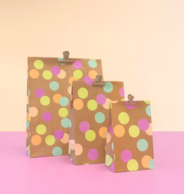 House of Products Blokbodemzak - Big Confetti Camel - 17 x 10 x 25 cm - per stuk