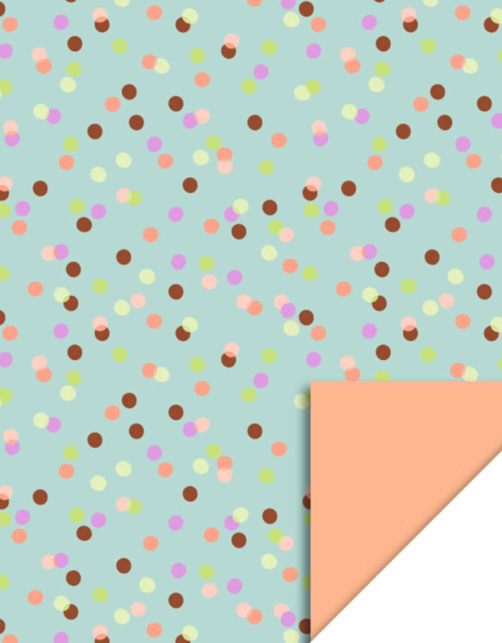 House of Products Cadeauzakje - Party Confetti Pistache - Peach - 7 x 13 cm - per stuk