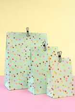 House of Products Blokbodemzak - Party Confetti Pistache - 27 x 15 x 34 cm - per stuk