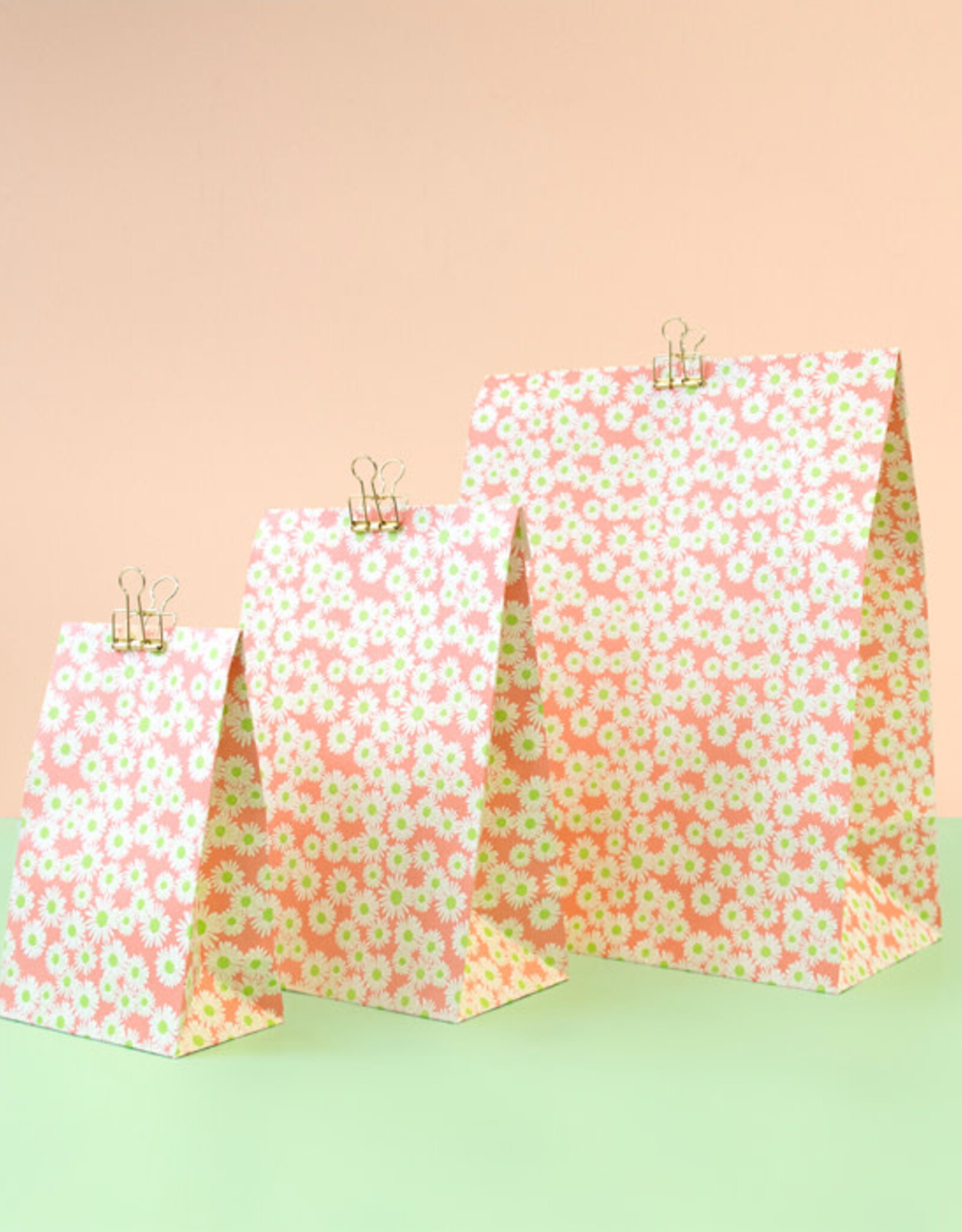 House of Products Blokbodemzak - Daisy Salmon - 12 x 7 x 19 cm - per stuk