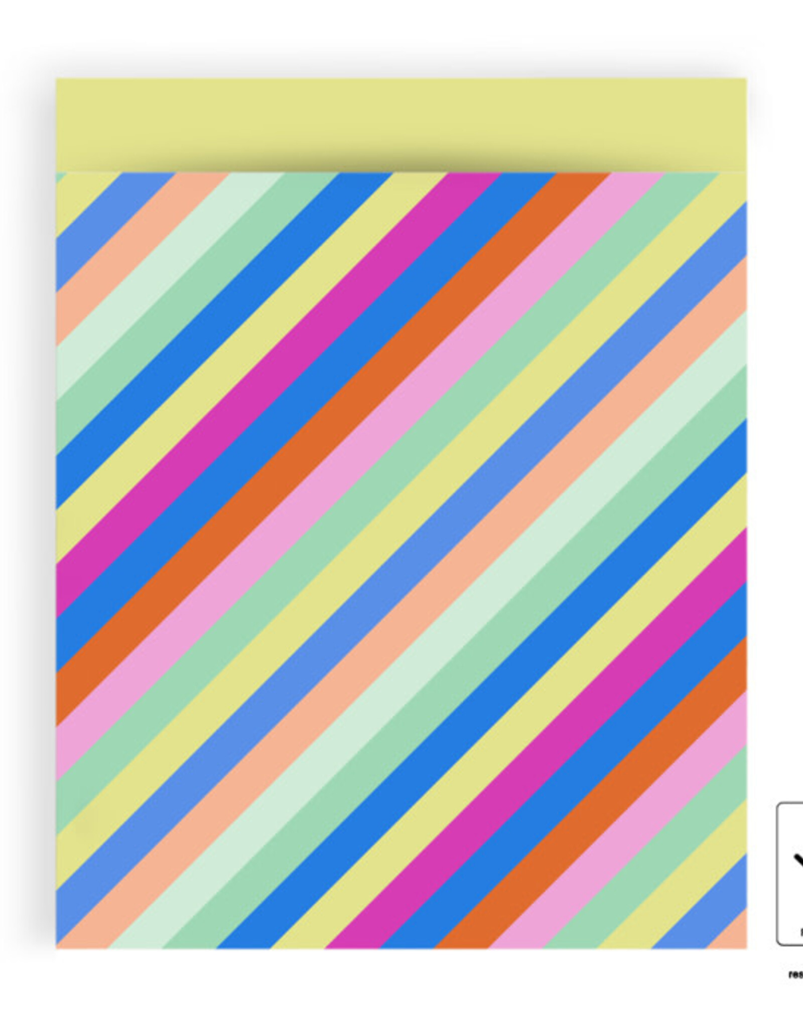 House of Products Cadeauzakje - Multi Stripes Bright - Yellow - 27 x 34 cm - per stuk